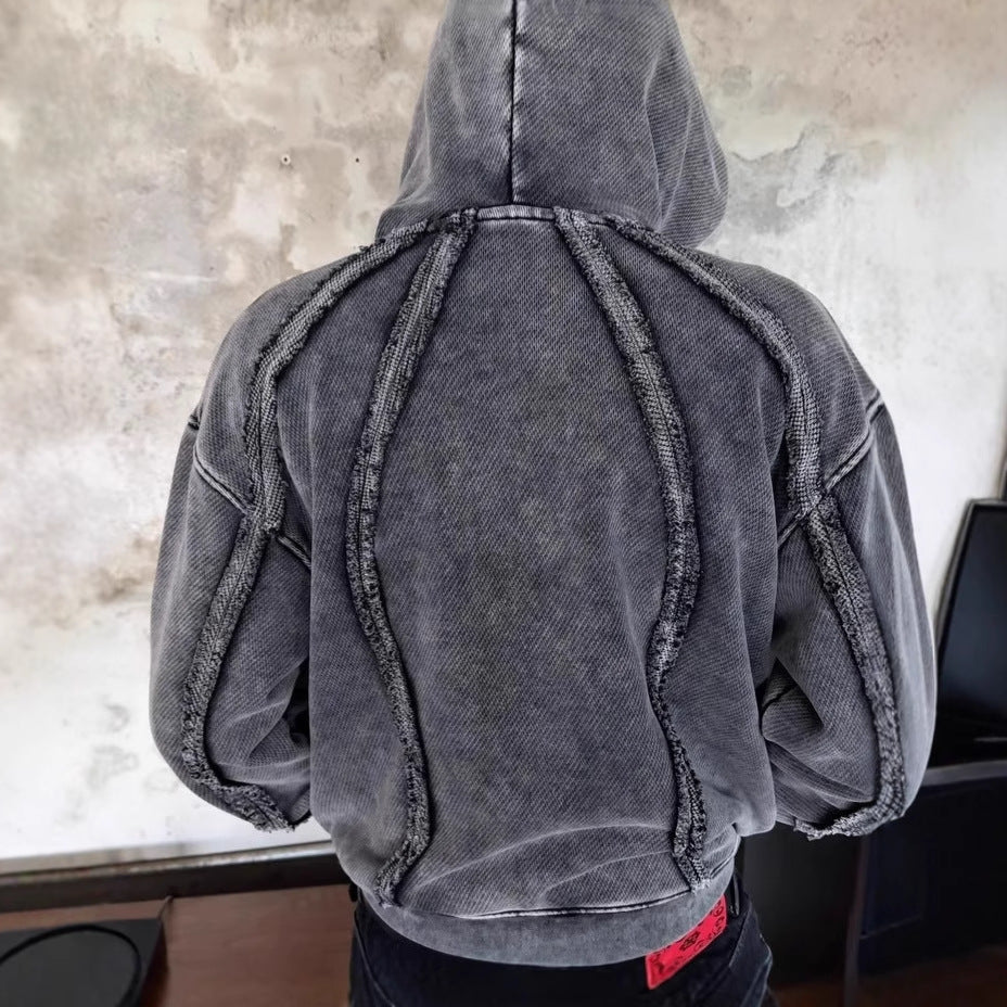 Herren Urbaner Kapuzenpullover aus strukturiertem Material Heidi-Mode