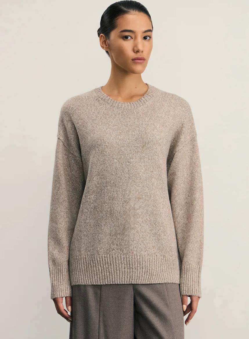 Damen weicher Strickpullover mit lässigem Schnitt und hochgeschlossenem Hals Heidi-Mode