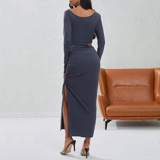 Heidi-Mode | Split-Knoten Taillenkleid Mid-Length Party Dress