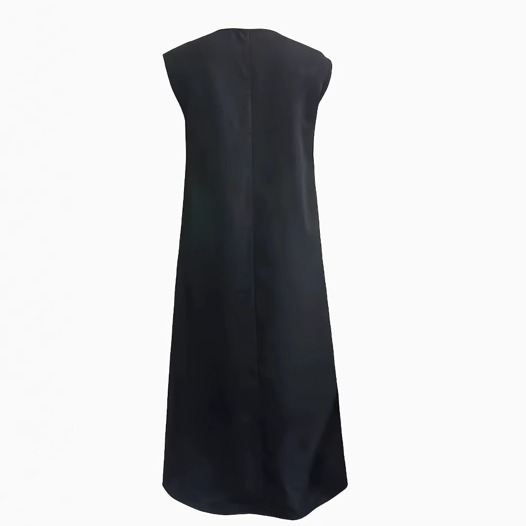 Damen Maxikleid mit elegantem V-Ausschnitt und fließendem Schnitt Heidi-Mode