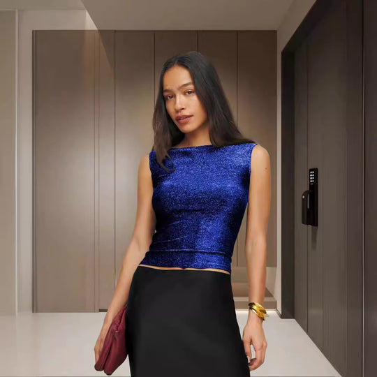 Damen Glamouröses Oberteil mit exzellenter Passform Heidi-Mode