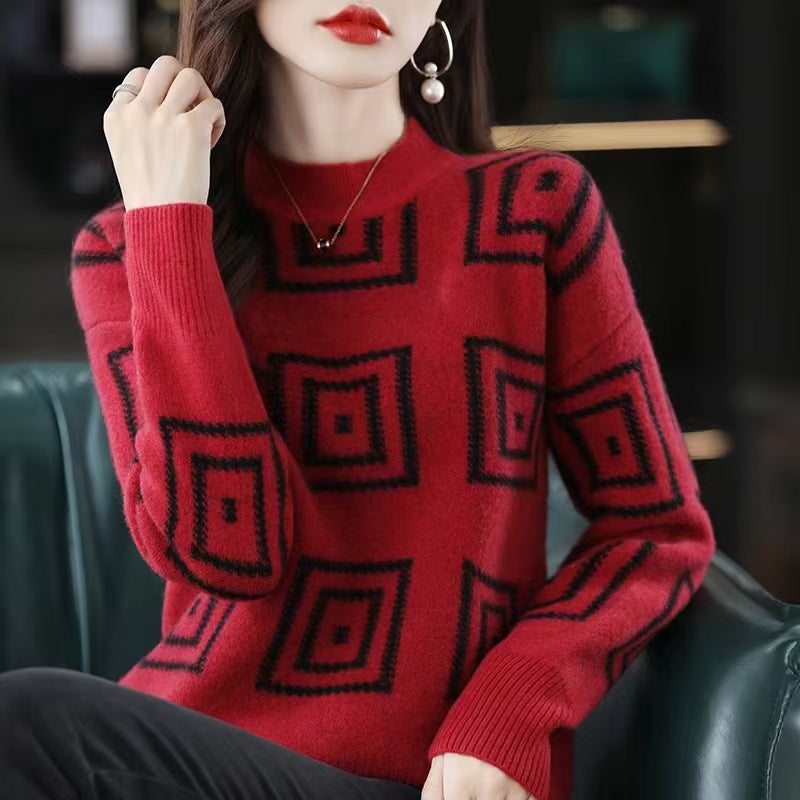 Damen gemusterter Pullover Heidi-Mode