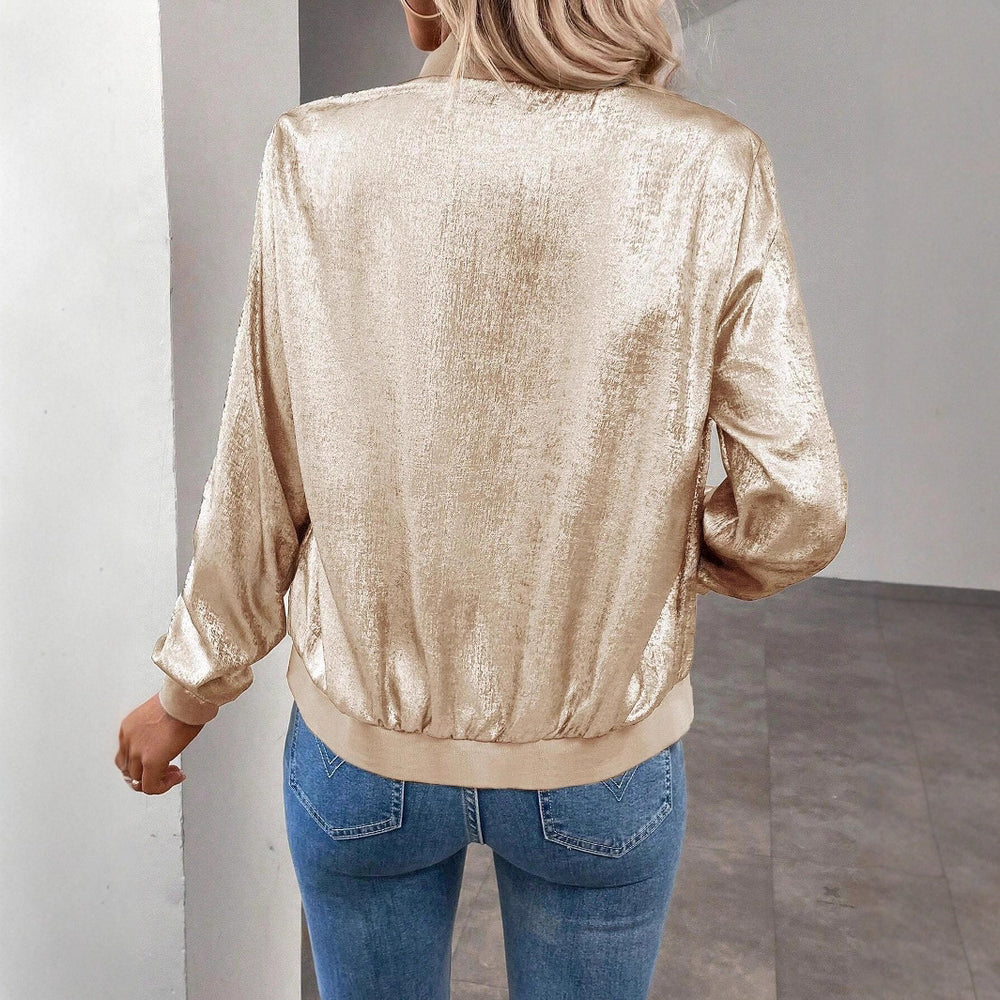 Damen Glänzende Bomberjacke Heidi-Mode