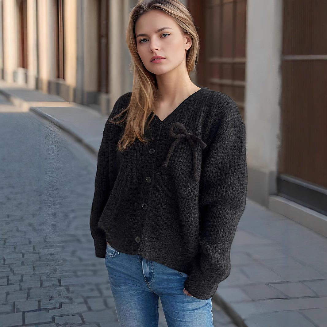 Damen Cardigan mit feinem Strukturmuster und dekorativen Knopfdetails Heidi-Mode