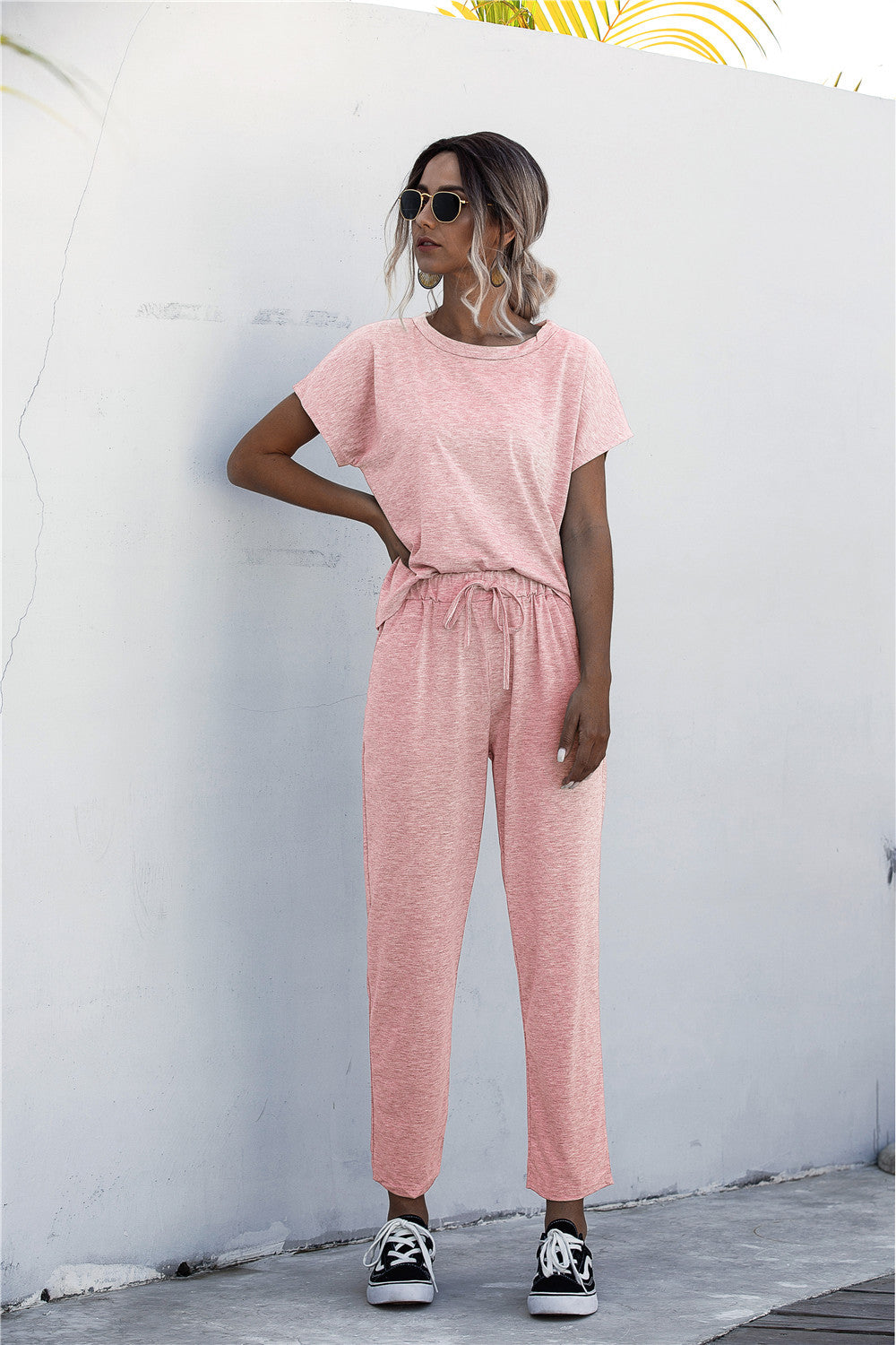 Damen Loungeanzug mit lockerem Schnitt und elastischem Bund Heidi-Mode