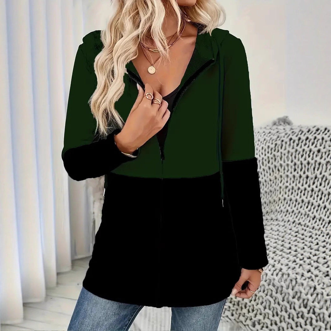 Damen Kapuzenjacke mit modischem Farbblockdesign und praktischen Taschen Heidi-Mode