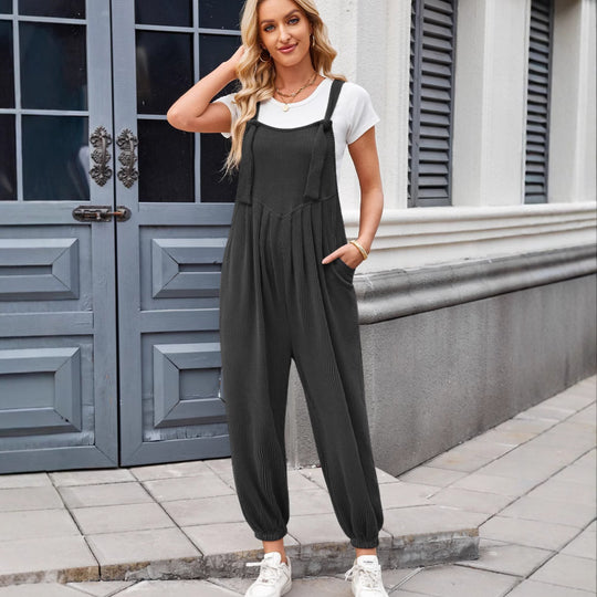 Damen Lässiger Jumpsuit mit praktischen Taschen Heidi-Mode