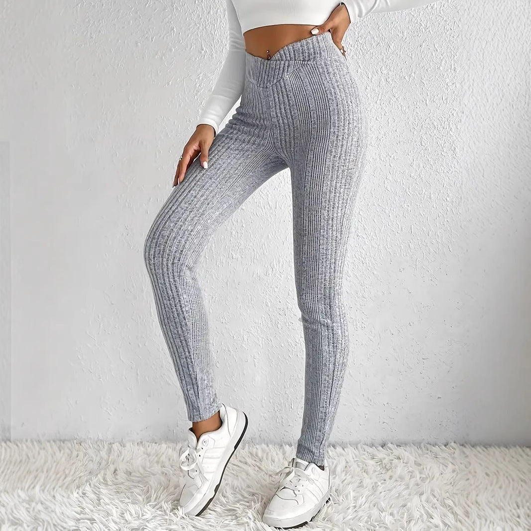 Damen Hochwertige Strickleggings im eleganten Rippmuster Heidi-Mode