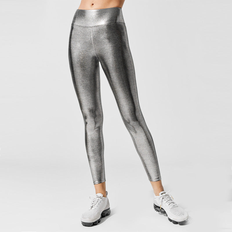 Damen Hochglänzende Leggings im eleganten Design Heidi-Mode