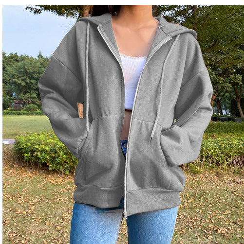 Damen bequeme Kapuzenjacke mit praktischen Taschen und lässigem Schnitt Heidi-Mode