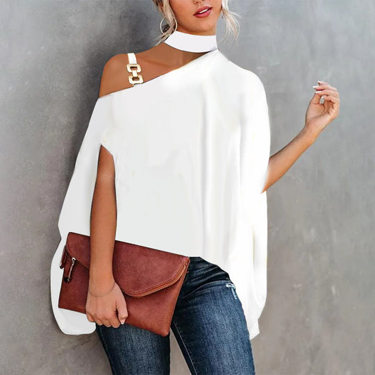 Heidi Mode | Bedrucktes Oberteil mit diagonalem Ausschnitt