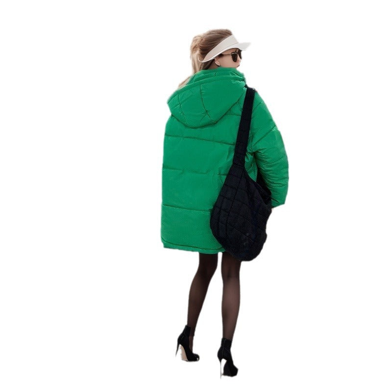 Damen modische Steppjacke mit praktischer Kapuze und großen Taschen Heidi-Mode