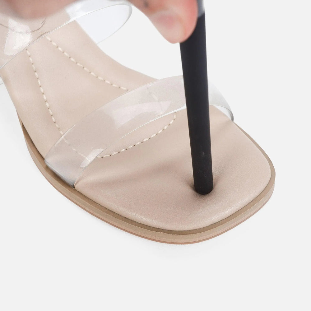 Heidi-Mode | Damen Sandalen mit mittelhohem Absatz transparent