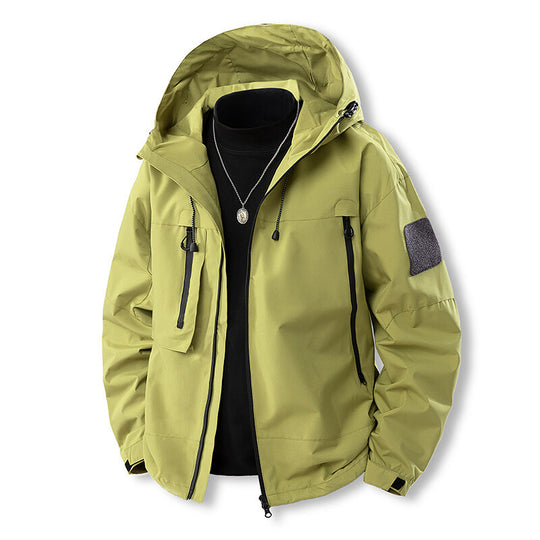 Herren wasserfeste Multifunktionsjacke mit Kapuze und praktischen Taschen Heidi-Mode