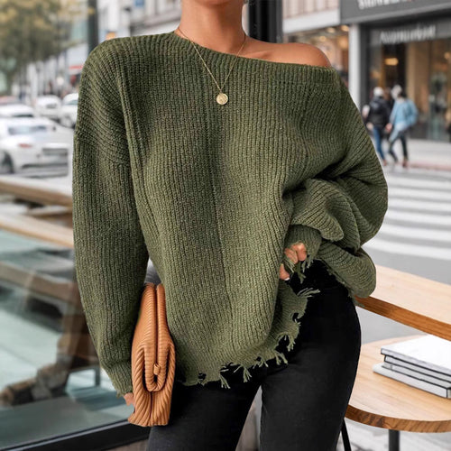 Damen Baumwollpullover mit lässigem Oversized-Schnitt Heidi-Mode