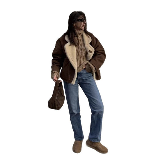 Damen Oversized-Winterjacke mit Plüsch Heidi-Mode