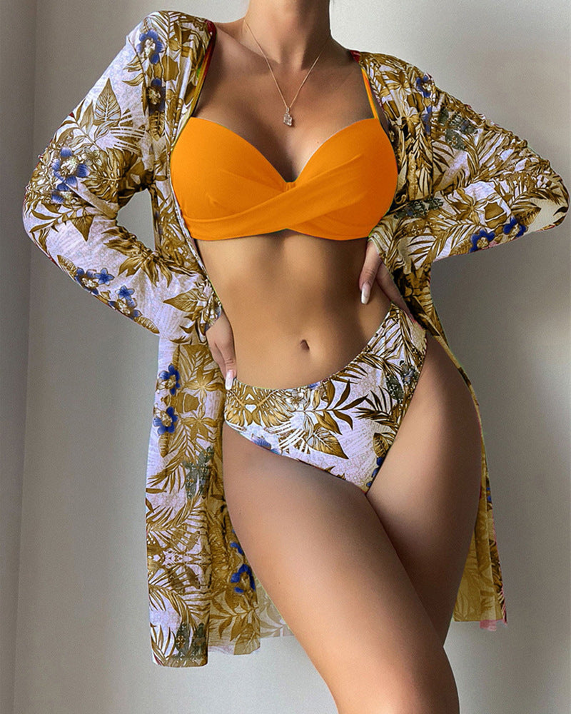 Femme Stylisches Bedrucktes Bikini- und Cover-Up-Set Heidi-Mode