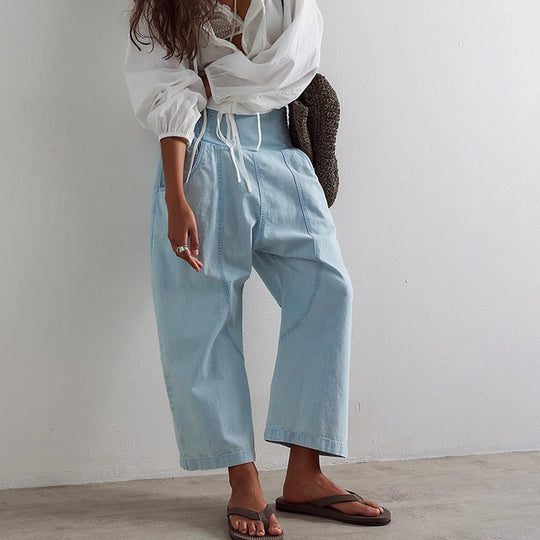 Heidi-Mode | Waschung Dropped Crotch Mid-Waist Straight Jeans