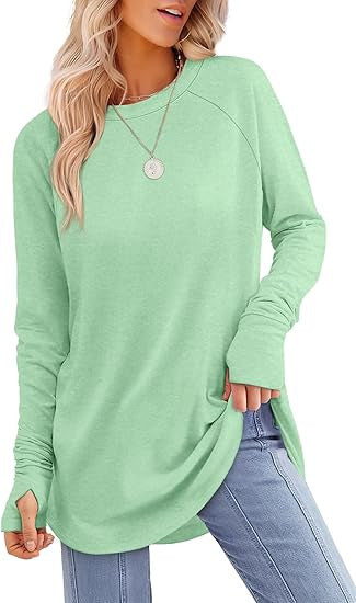 Damen lässiger Langarmshirt mit modernem Schnitt Heidi-Mode