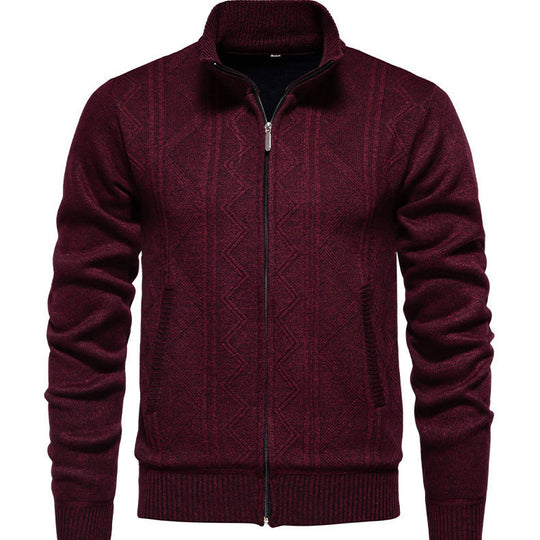 Herren Strickjacke mit hochwertigem Zipper und strukturiertem Design Heidi-Mode