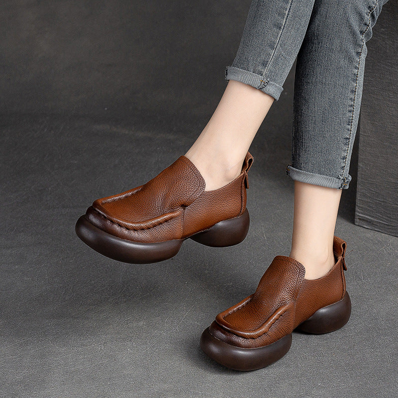 Damen Slip-On Sneakers mit innovativer Sohlenkonstruktion und weichem Leder Heidi-Mode