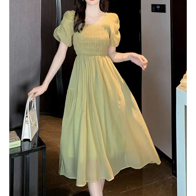 Heidi-Mode | Square Neck Puff Sleeve Sweet Kleid