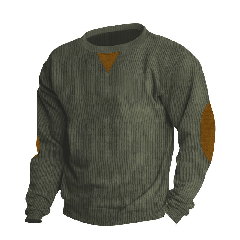 Herren bequemer Strickpullover mit eleganten Ellbogenpatches Heidi-Mode
