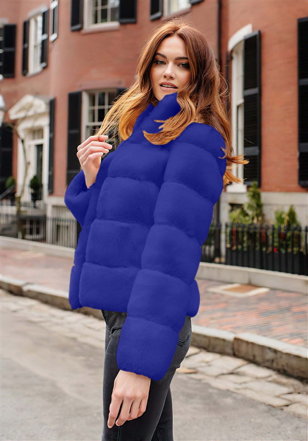 Damen Modische Daunenjacke mit hohem Kragen Heidi-Mode