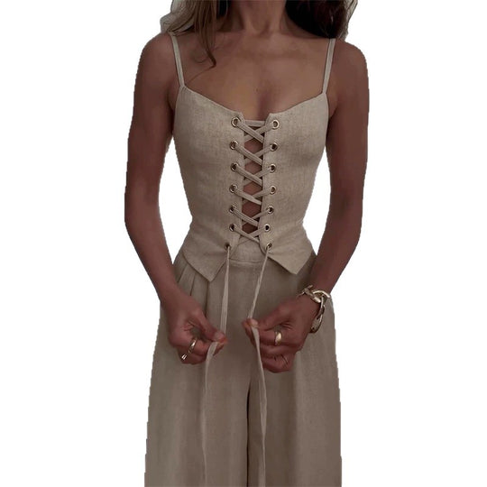 Damen Korsettbluse mit Schnüroptik Heidi-Mode