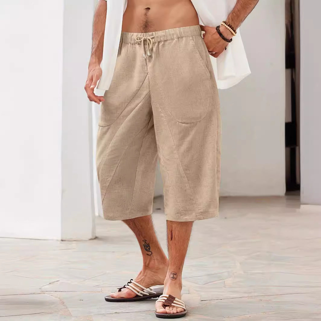 Herren lässige Freizeithosen mit elastischem Bund und seitlichen Eingrifftaschen Heidi-Mode