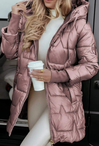 Damen Steppjacke mit Kapuze und praktischen Taschen Heidi-Mode