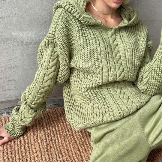 Heidi-Mode | Damen Kleidung Herbst Street Shooting Hoodie Langarm Strickpullover