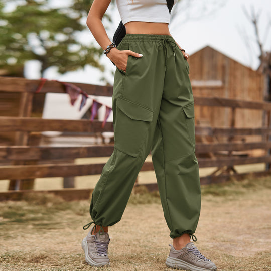 Damen Cargo-Hose mit praktischen Seitentaschen und elastischem Bund Heidi-Mode
