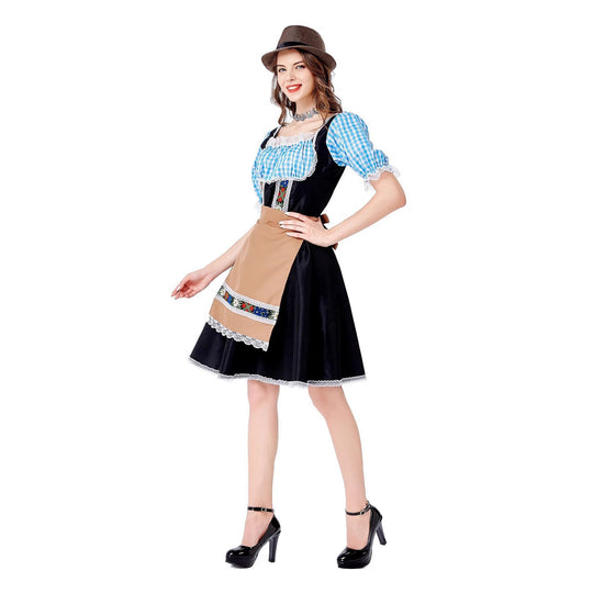 Damen Trachtenkleid mit liebevoll gestalteten Details und elegantem Schürzenüberzug Heidi