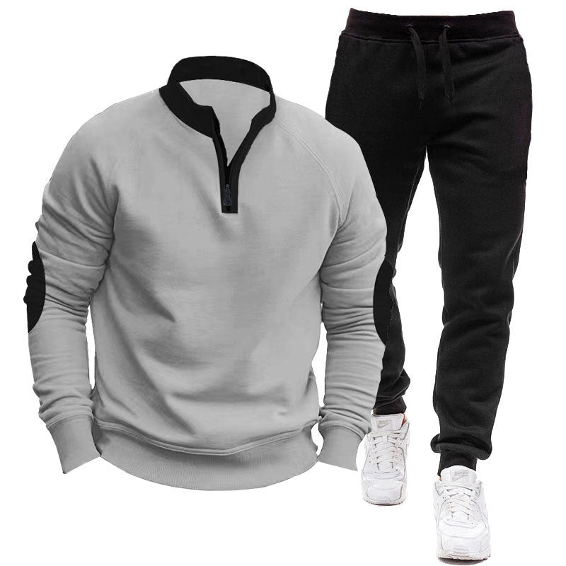 Herren Sportliches Hoodie- und Jogginganzug-Set mit kontrastierenden Ärmelakzenten Heidi-Mode