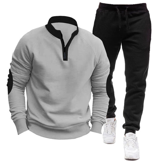 Herren Sportliches Hoodie- und Jogginganzug-Set mit kontrastierenden Ärmelakzenten Heidi-Mode