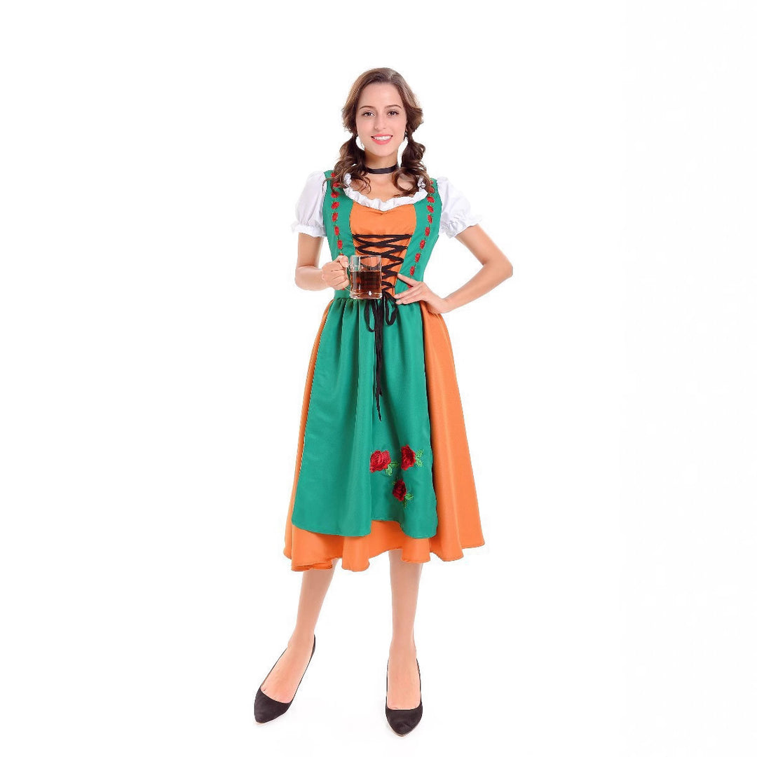Damen Trachtenkleid mit romantischem Schnitt und verzierter Schürze Heidi