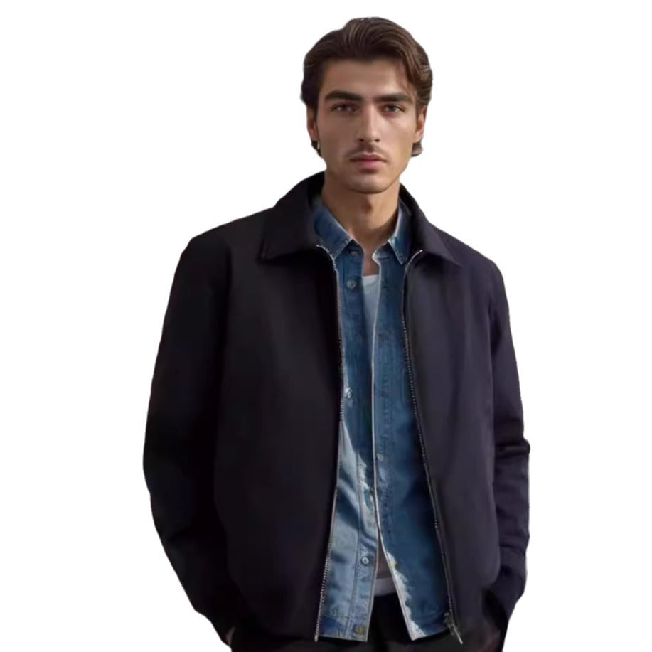 Herren lässige Bomberjacke mit hohem Kragen und praktischen Reißverschlusstaschen Heidi-Mode