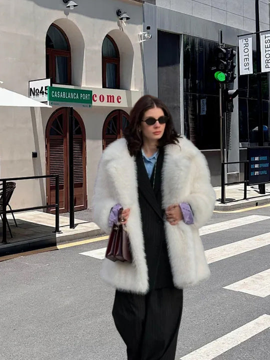 Damen Kuschelige Kunstpelz-Jacke Heidi-Mode