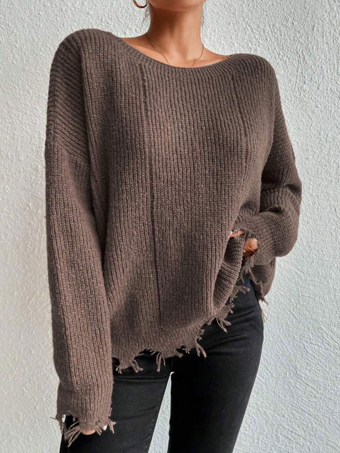 Damen Baumwollpullover mit lässigem Oversized-Schnitt Heidi-Mode