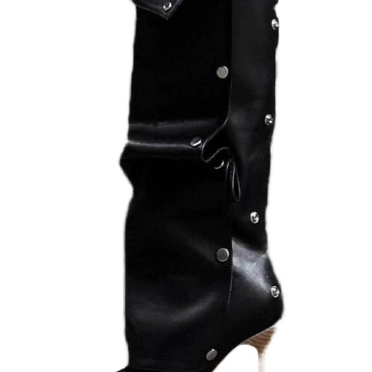 Damen Stylishe Overknee-Stiefel mit innovativem Design und elegantem Absatz Heidi-Mode