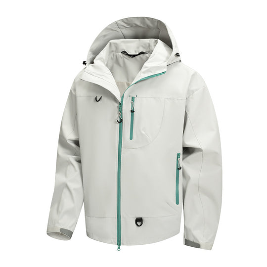 Herren technische Outdoor-Jacke mit Gewebe und verstellbarem Kapuzensystem Heidi-Mode