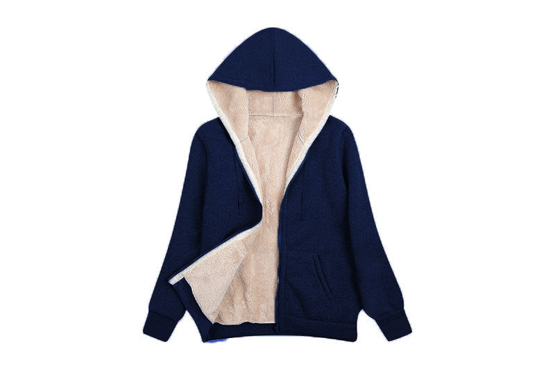 Damen Kuschelige Fleecejacke mit hohem Kragen und praktischem Reißverschluss Heidi-Mode