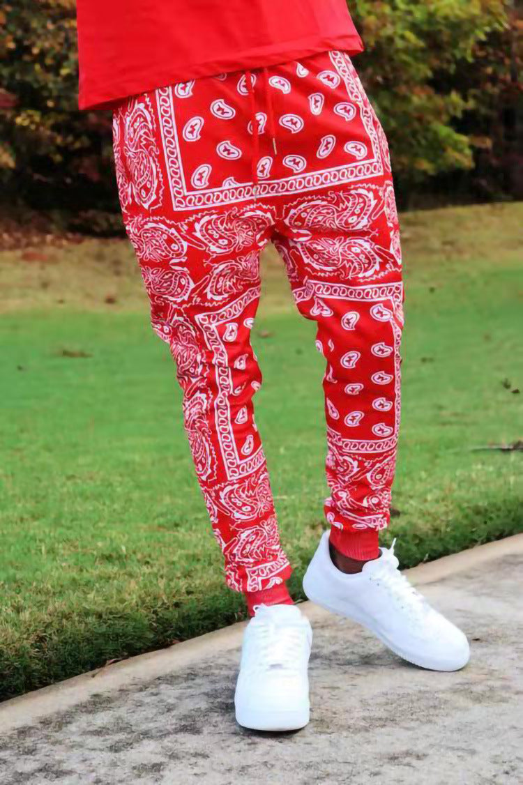 Herren Cargo-Jogginghose im extravaganten Paisley-Muster Heidi-Mode