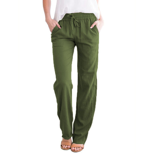 Damen Weite Hose mit elastischem Bund und praktischen Seitentaschen Heidi-Mode