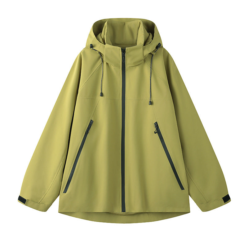 Damen technische Outdoor-Jacke mit verstellbarer Kapuze und funktionalen Reißverschlusstaschen Heidi-Mode