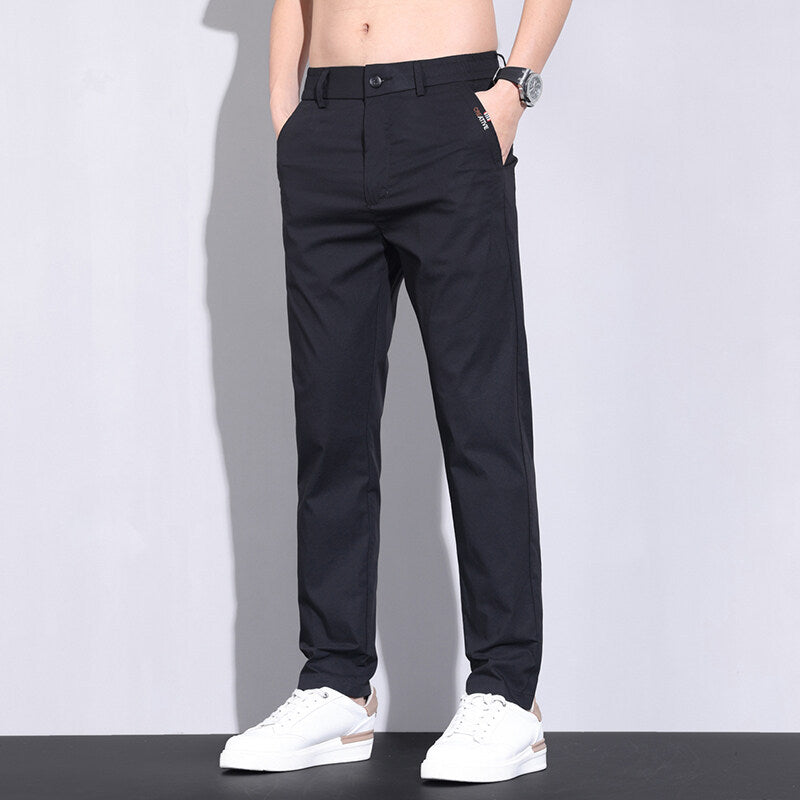 Herren modische Chino-Hose mit elastischem Bund und praktischen Seitentaschen Heidi-Mode