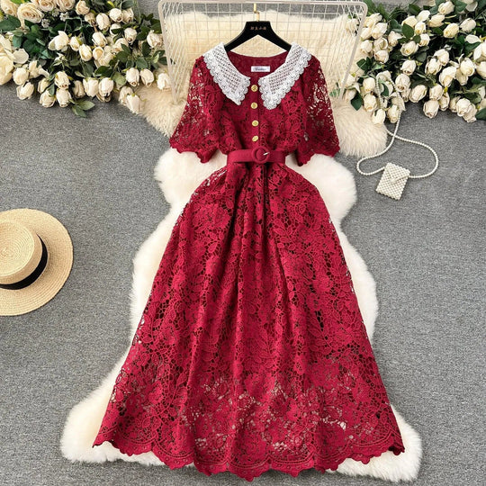 Heidi-Mode | Mittel langes Spitzenkleid