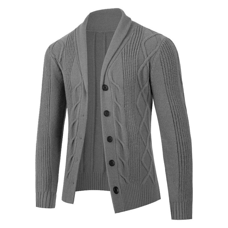 Herren Strickjacke mit innovativem Zopfmuster und gemütlichem Schnitt Heidi-Mode
