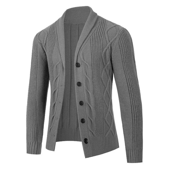 Herren Strickjacke mit innovativem Zopfmuster und gemütlichem Schnitt Heidi-Mode